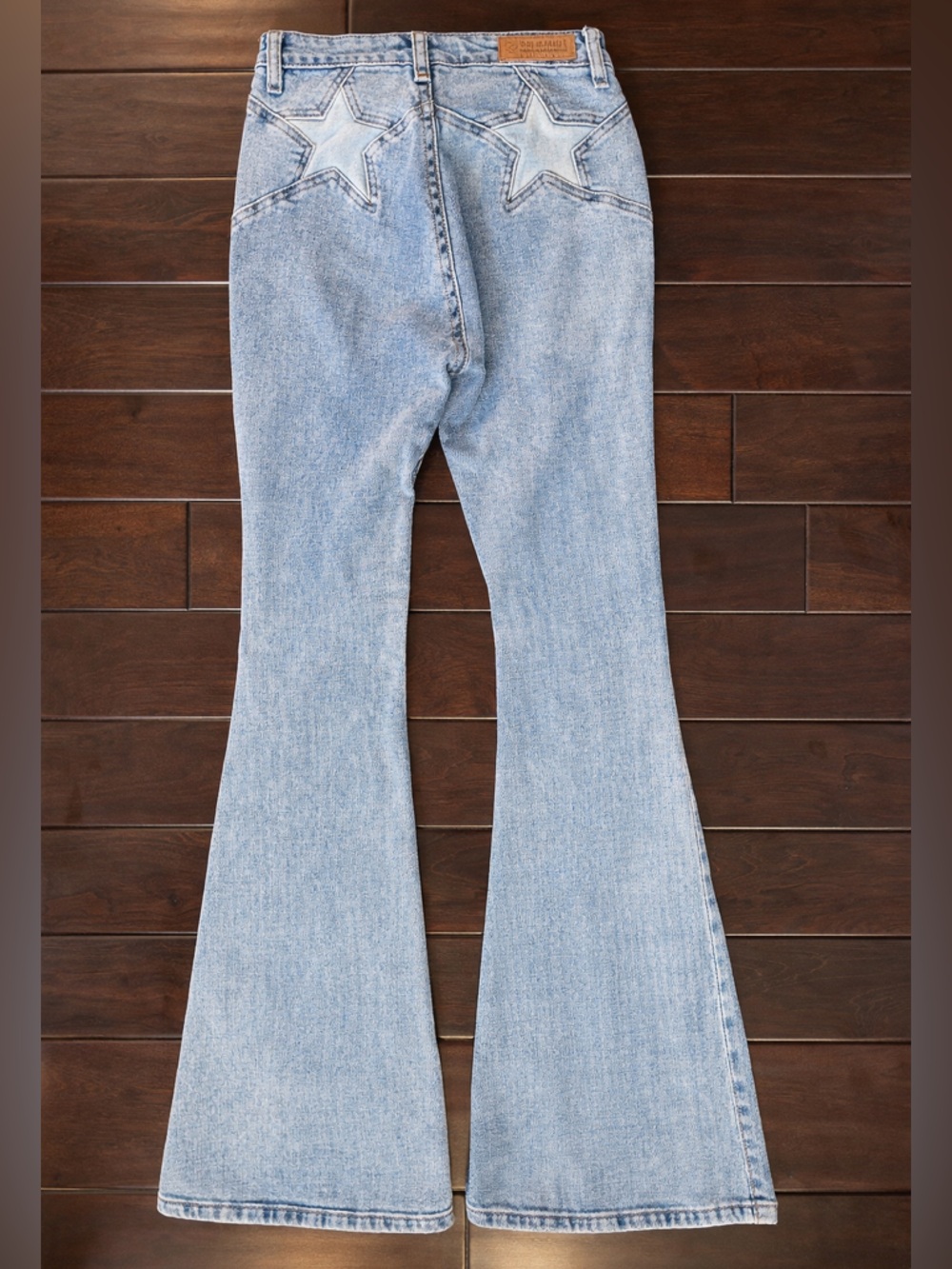 Rock & Roll Denim High Rise Flare Jeans Star Pocket Western Y2K